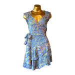 Load image into Gallery viewer, Annalise Batik Wrap Ruffle Mini Dress

